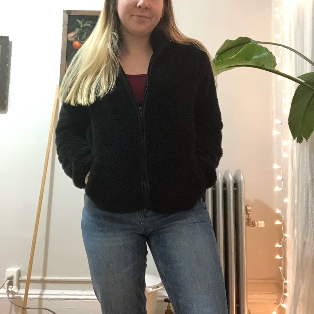 Black fluffy jacket
